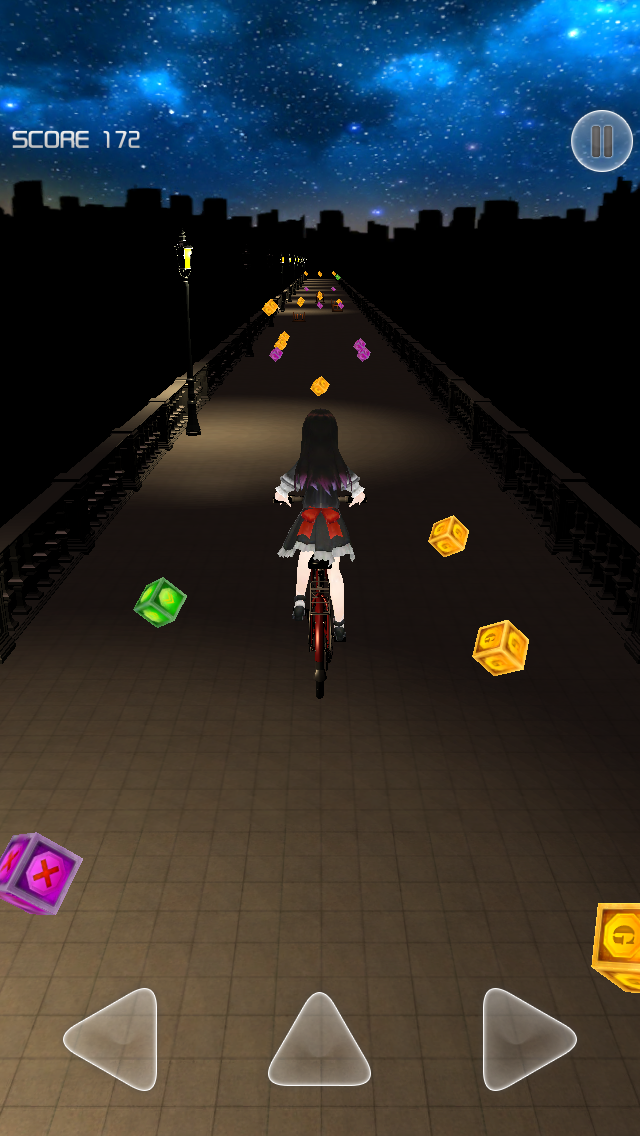 单车少女-夜色街灯 Game Screenshot