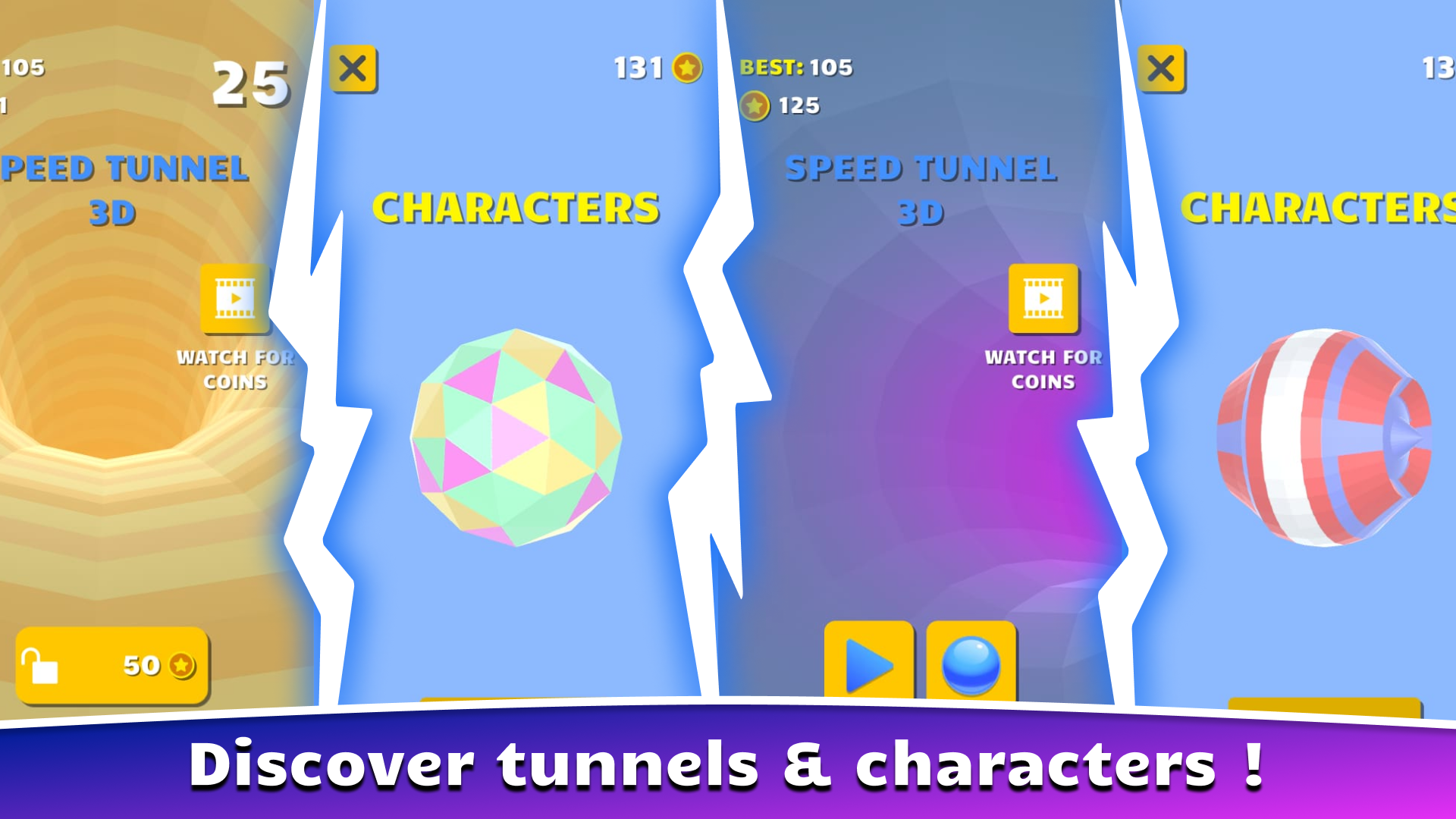 Captura de Tela do Jogo Speed Tunnel 3D Tube