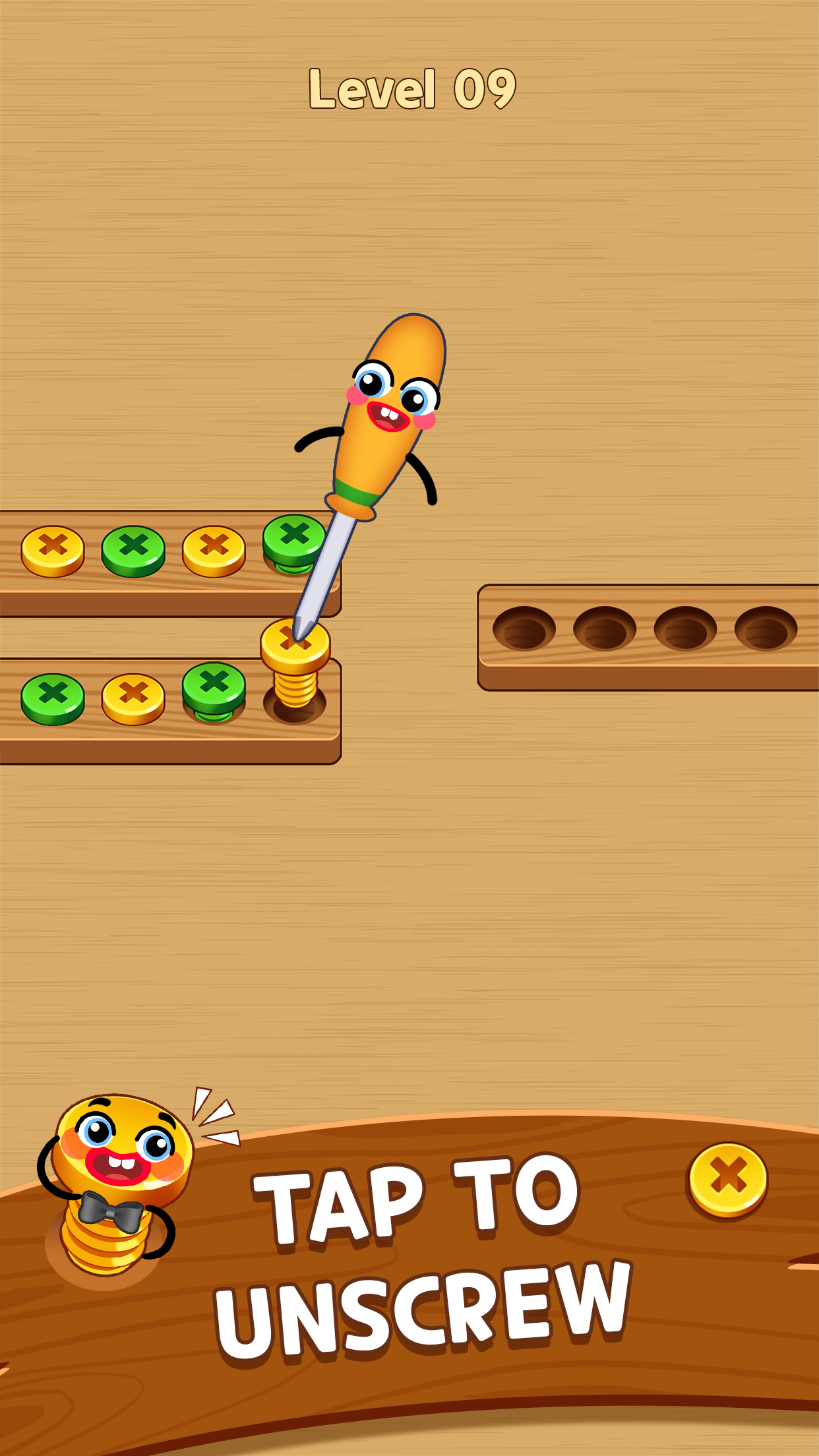 Wood Screw Color Sort Puzzle Game Screenshot