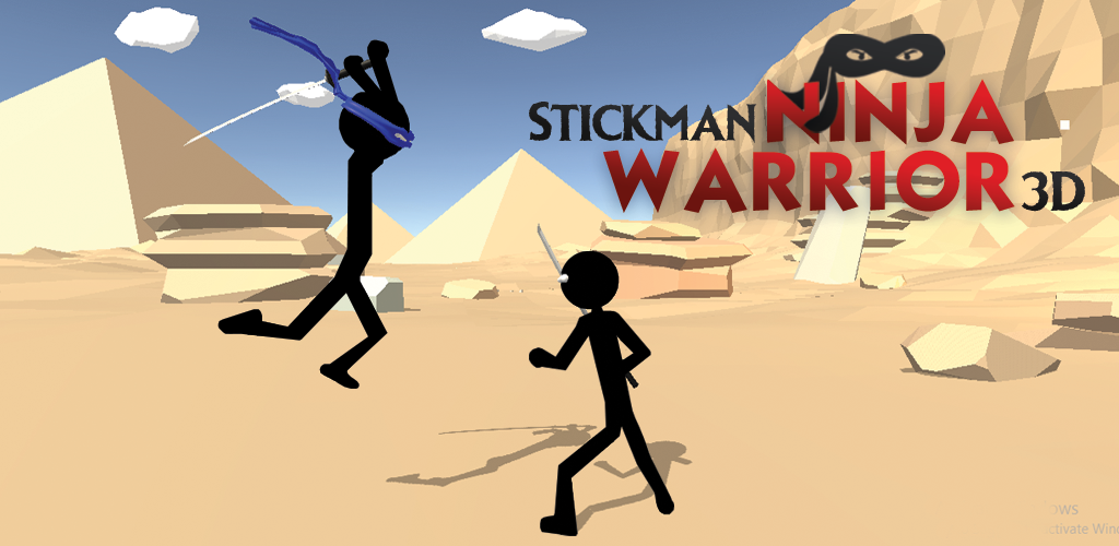 Banner of stickman ninja guerrero modelo 3d 1.1