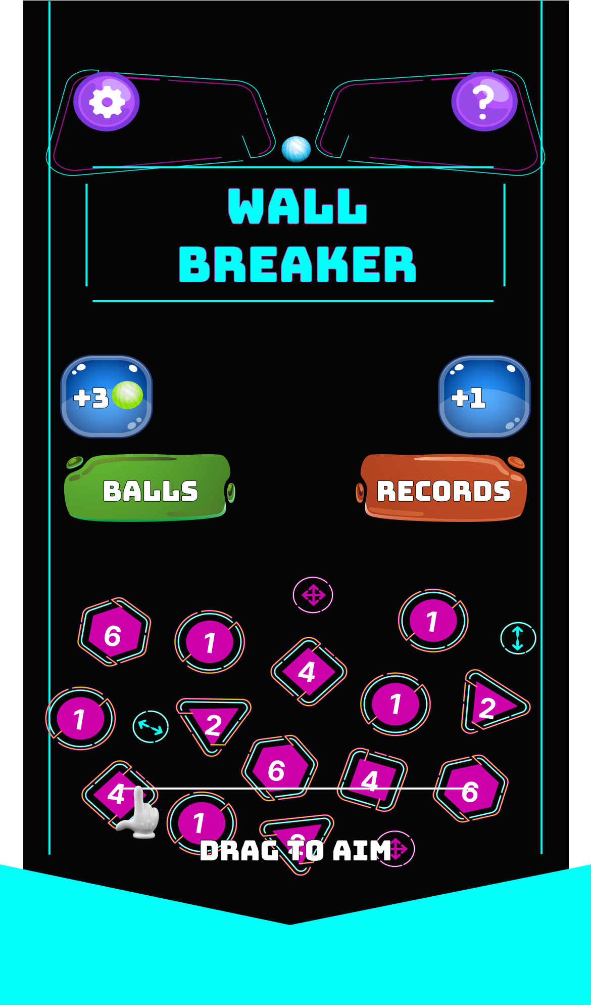 Wall Breaker: Bouncing Ball! Game Screenshot