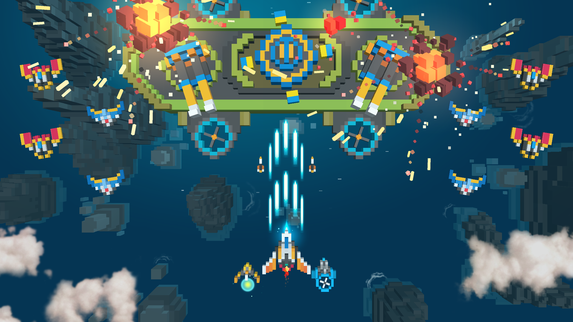 Sky Wings: Pixel Fighter 3D Game Screenshot