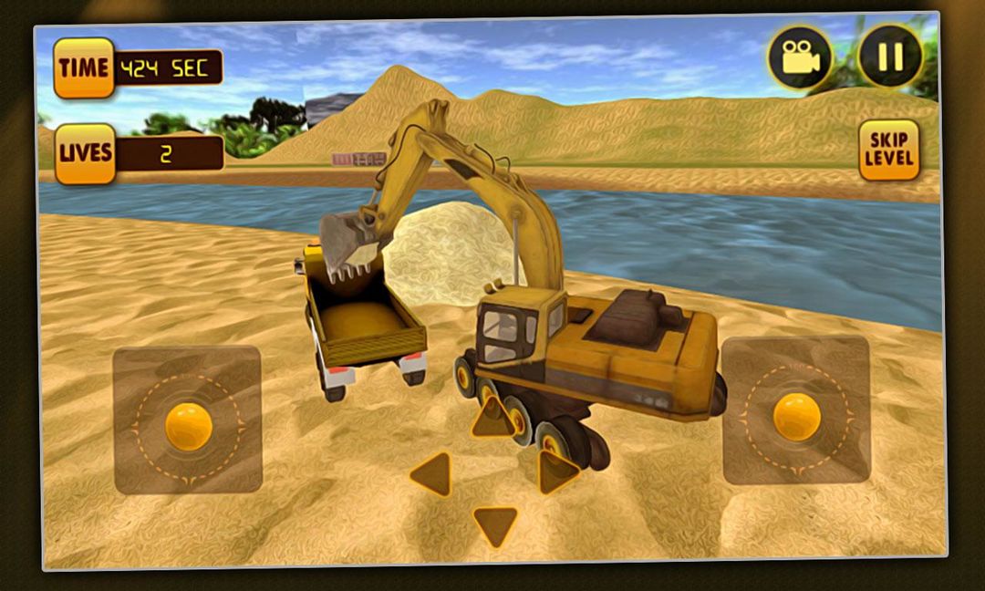 挖掘機模擬器河砂遊戲截圖
