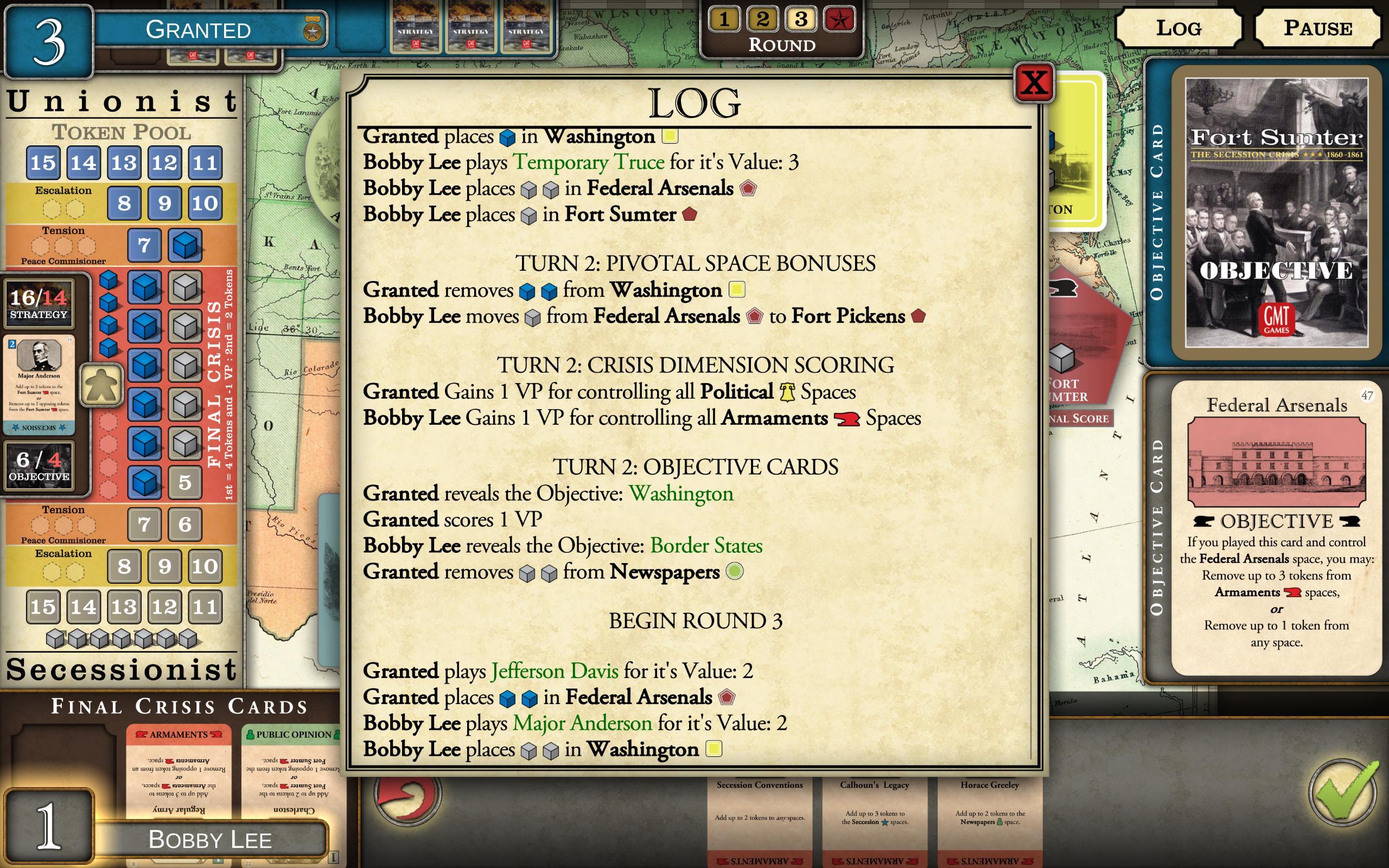 Captura de Tela do Jogo Fort Sumter: The Secession Cri
