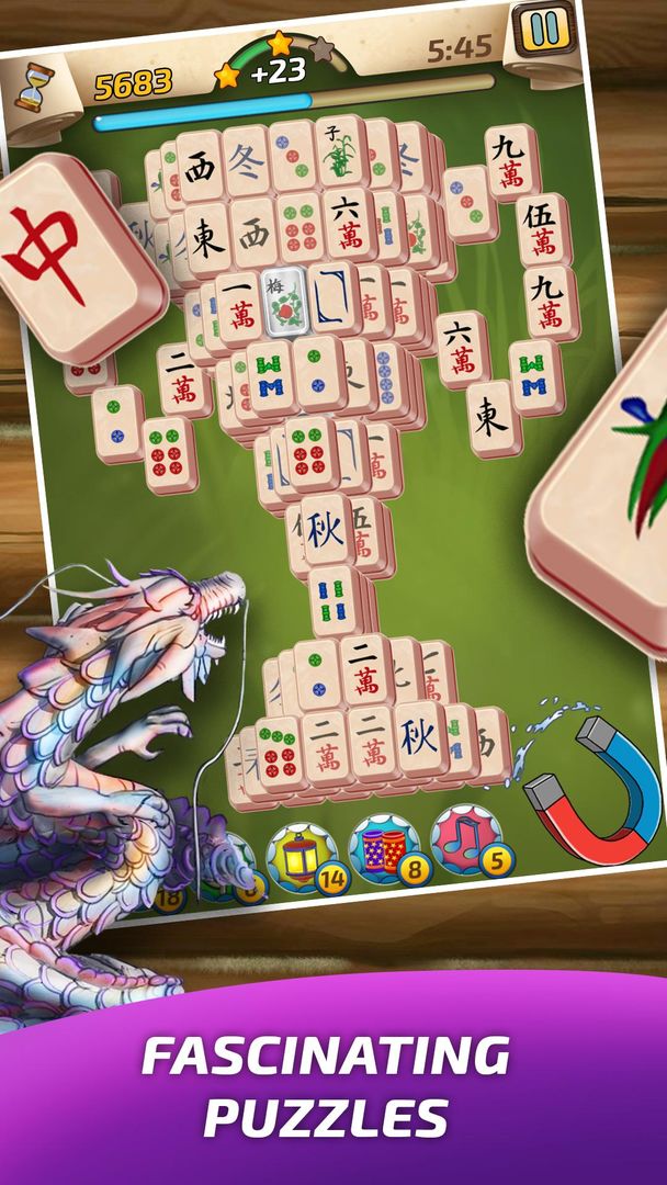 Mahjong Village - 페어 매칭 퍼즐 게임 게임 스크린 샷