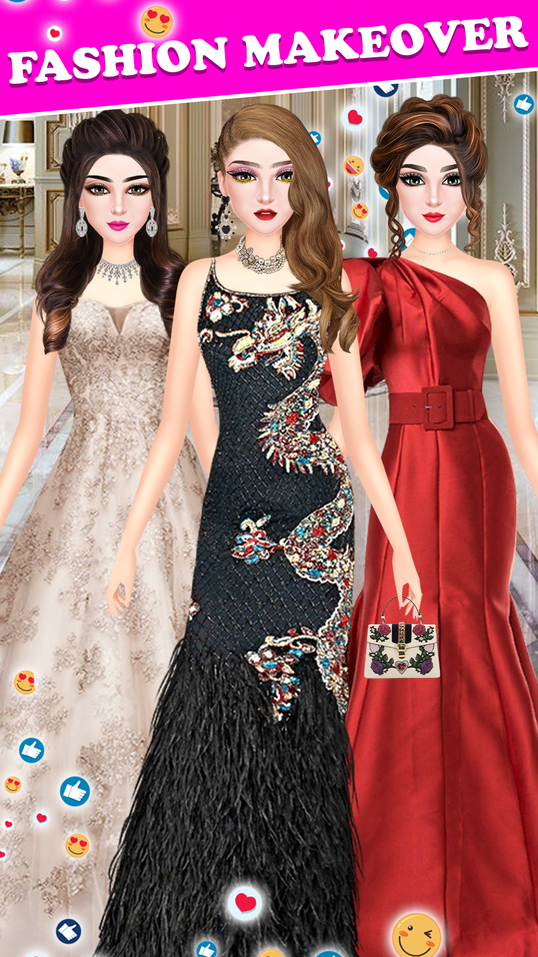 Cuplikan Layar Game Fashion Dress Up Makeup Game