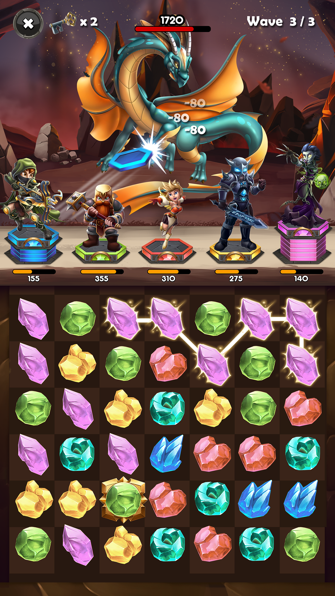 Dragons & Diamonds Game Screenshot