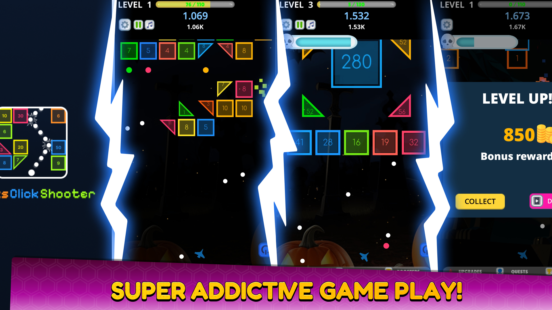 Captura de Tela do Jogo Bricks Click Shooter