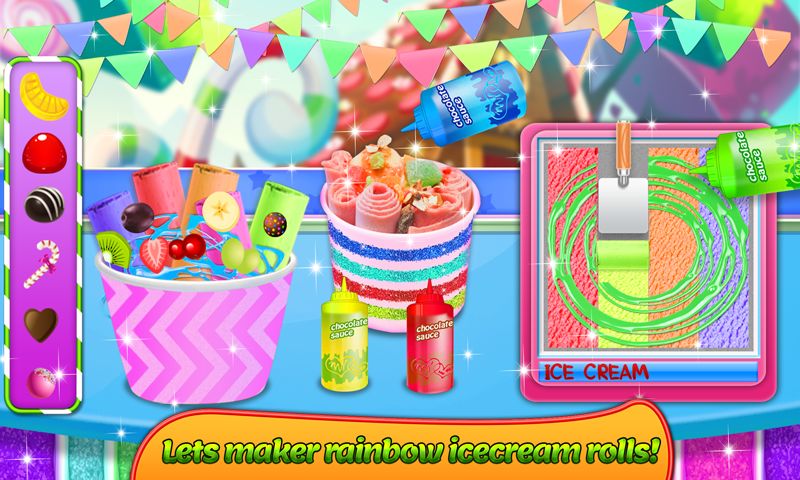 Screenshot of Ice Cream Rolls Maker- Rainbow Sandwich Food Stall
