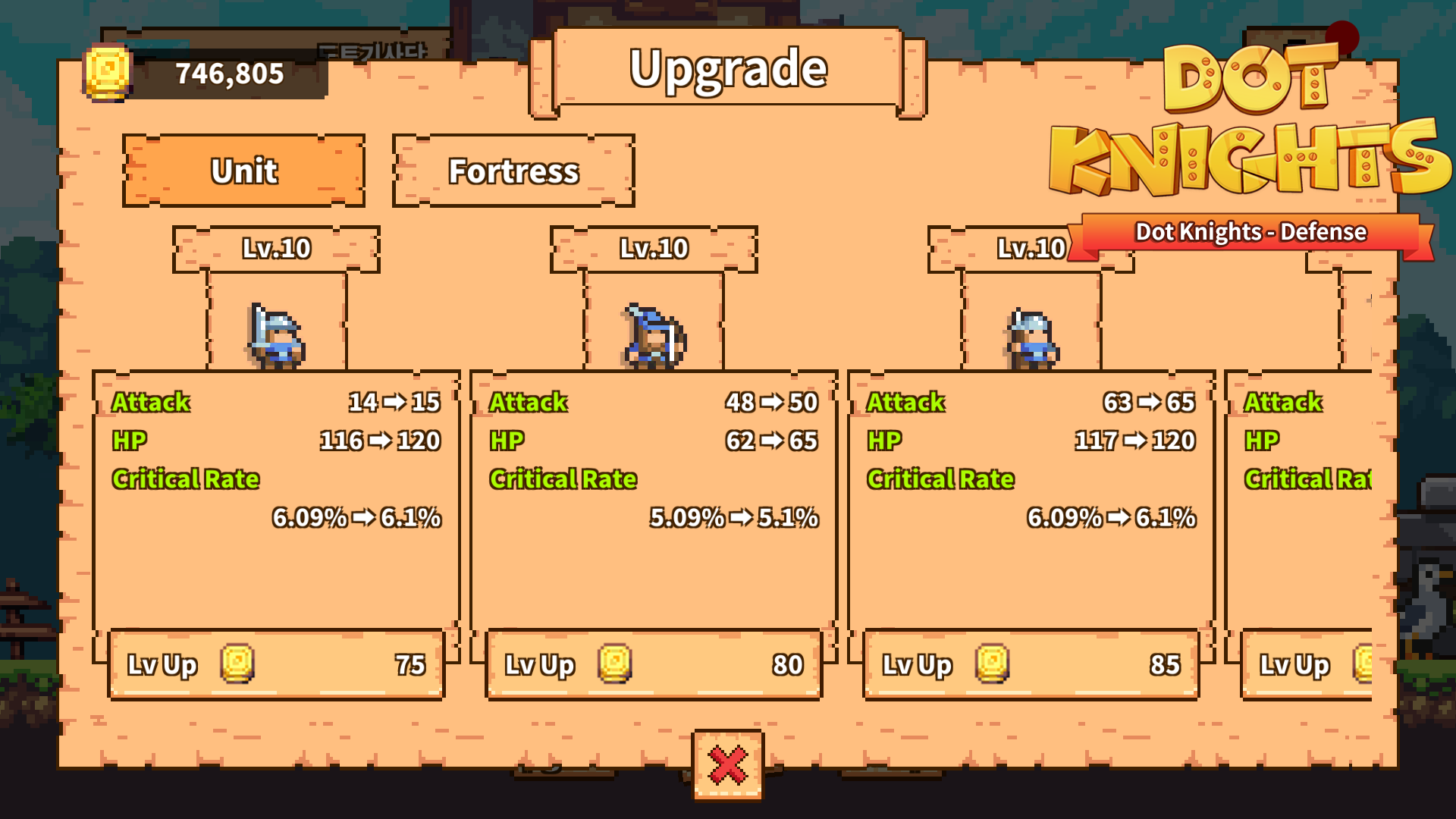 Dot Knights: Pixel Defense War Game Screenshot