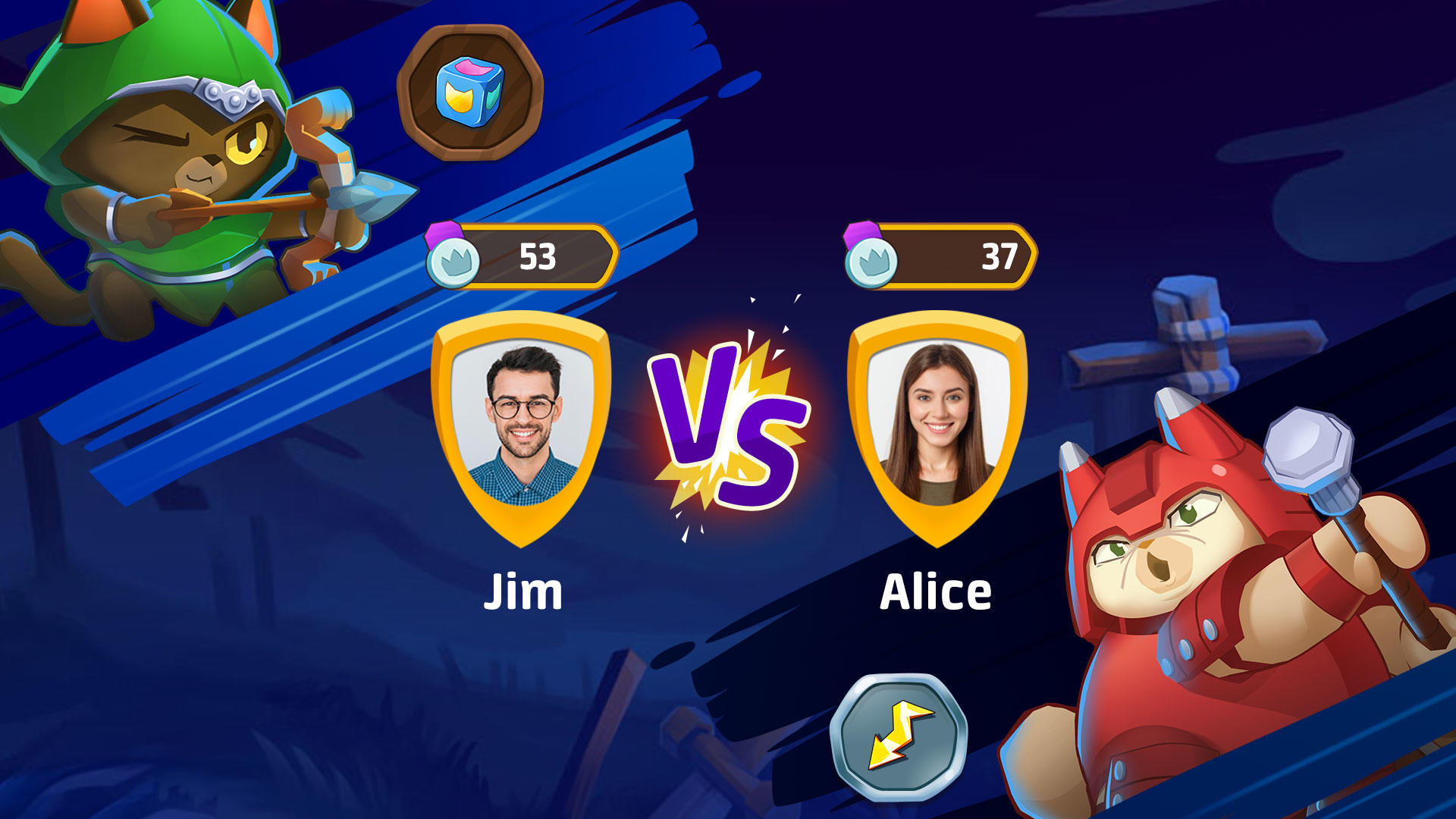 Cat Force - PvP Match 3 Game Game Screenshot