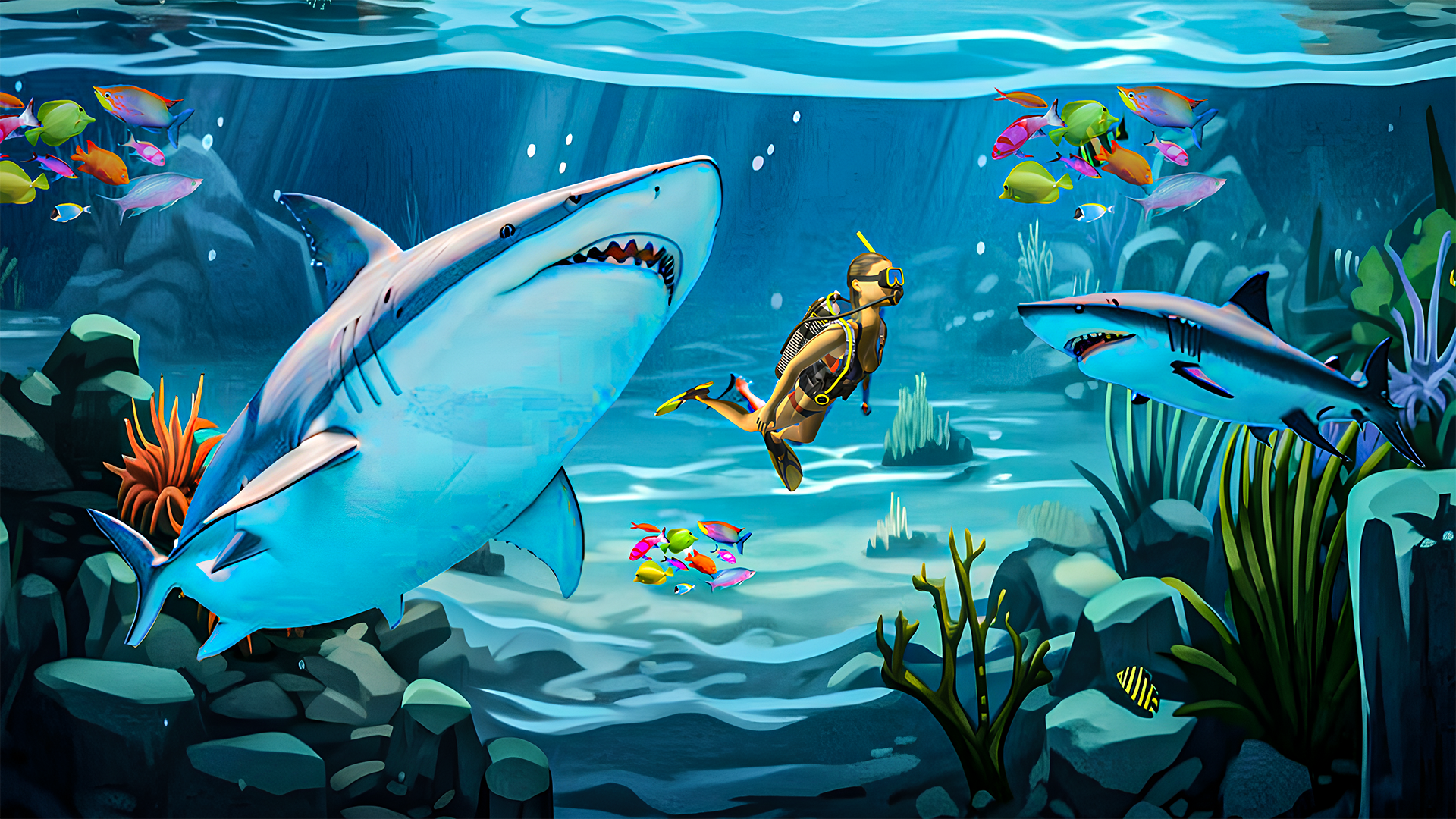 Shark Attack Games Offline Game Screenshot