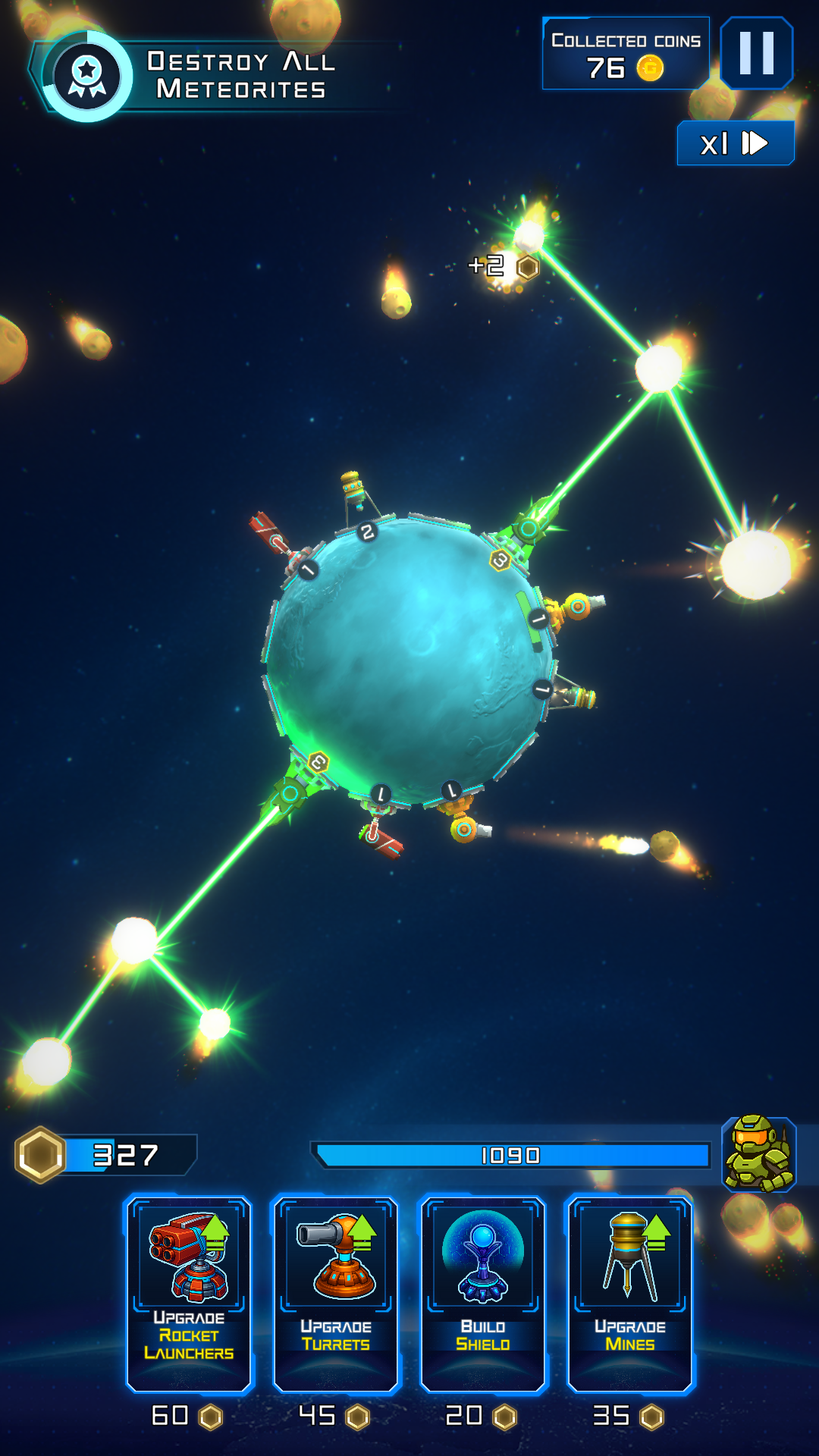 Space Defense 게임 스크린샷