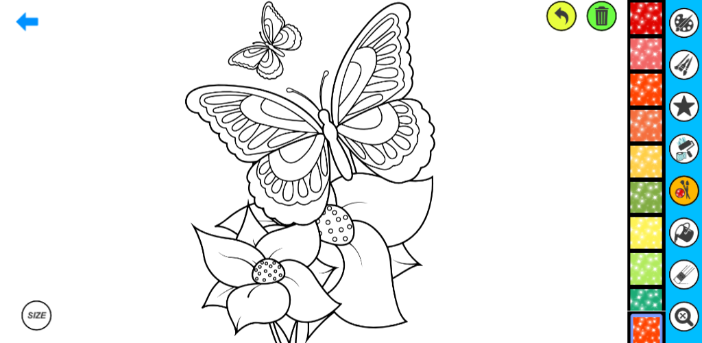 Screenshot of Glitter Butterfly Coloring