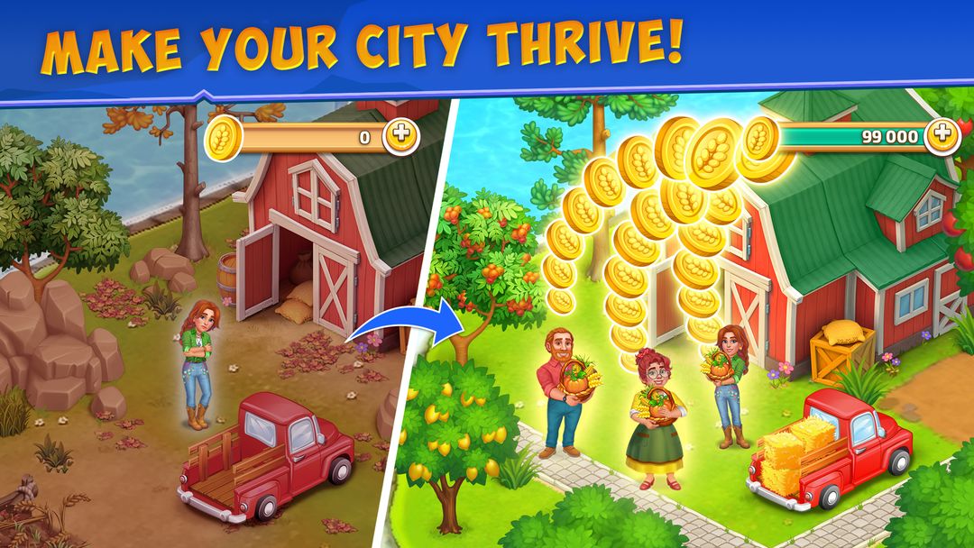 动画城市 2：农业和城市. 農場到城鎮。 建造你的家，房子。遊戲截圖