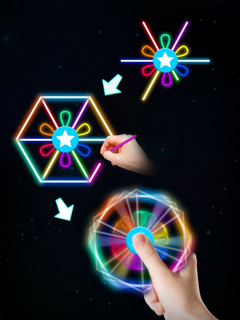 Draw Finger Spinner screenshot game