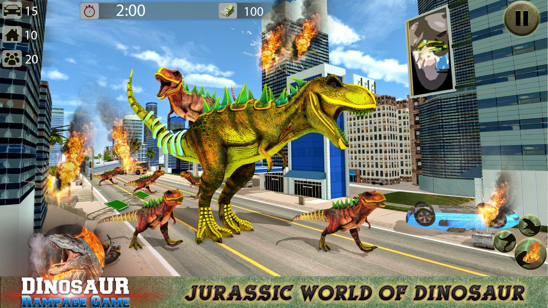 Dino Rampage City Simulator 게임 스크린 샷