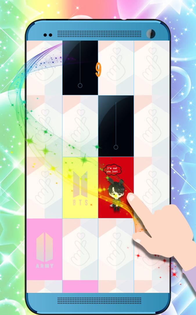 Screenshot of BTS Piano Tiles