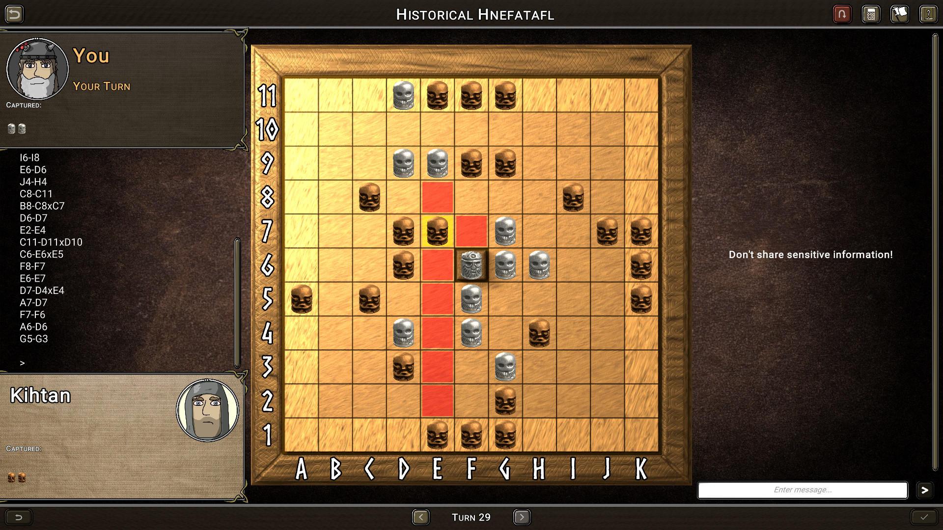 Screenshot of Hnefatafl