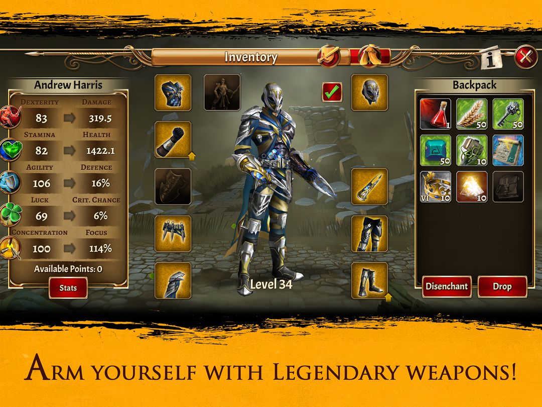 Screenshot of Eterna: Heroes Fall - Deep RPG