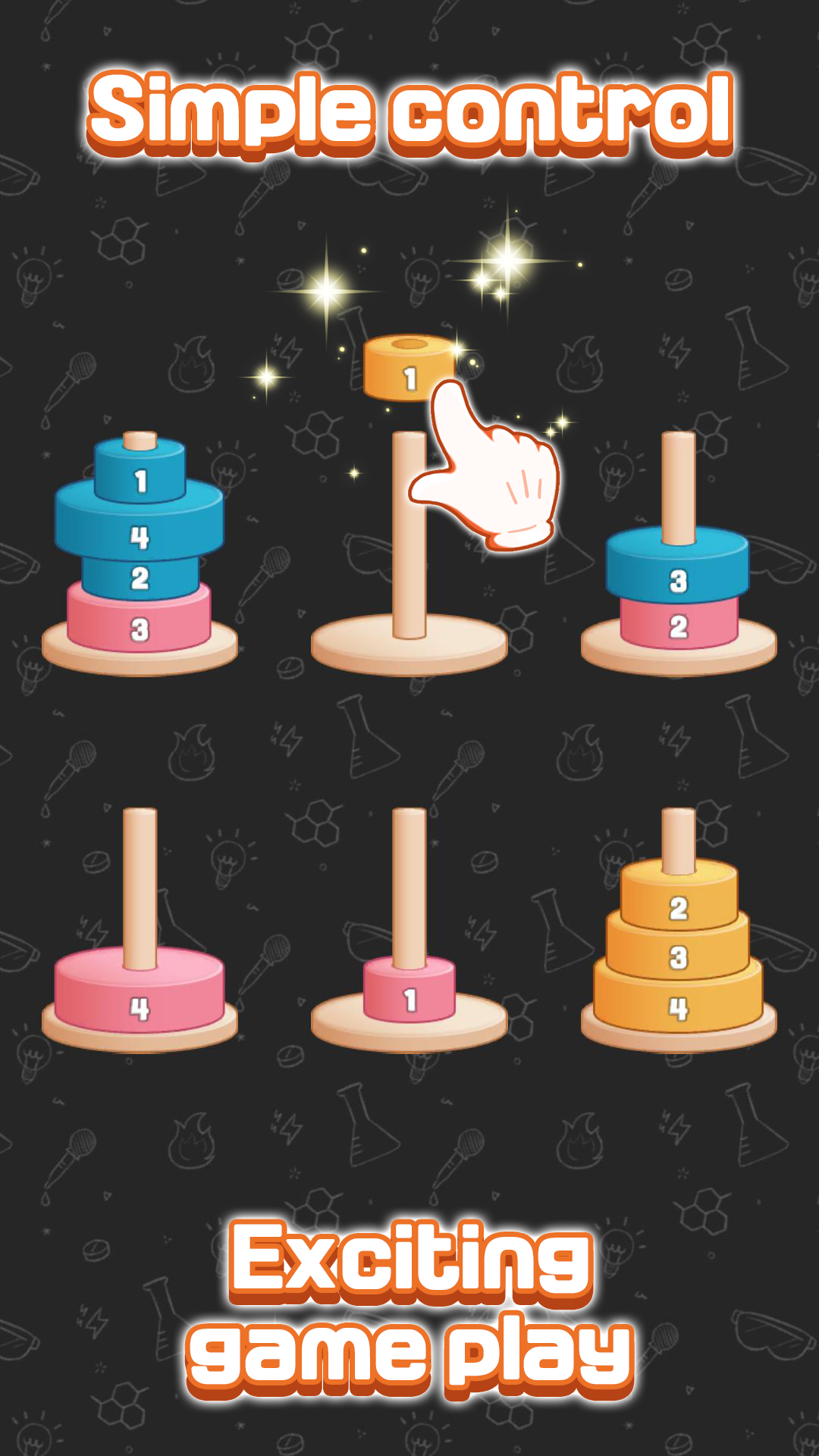 Скриншот игры Tower of Hanoi Sort