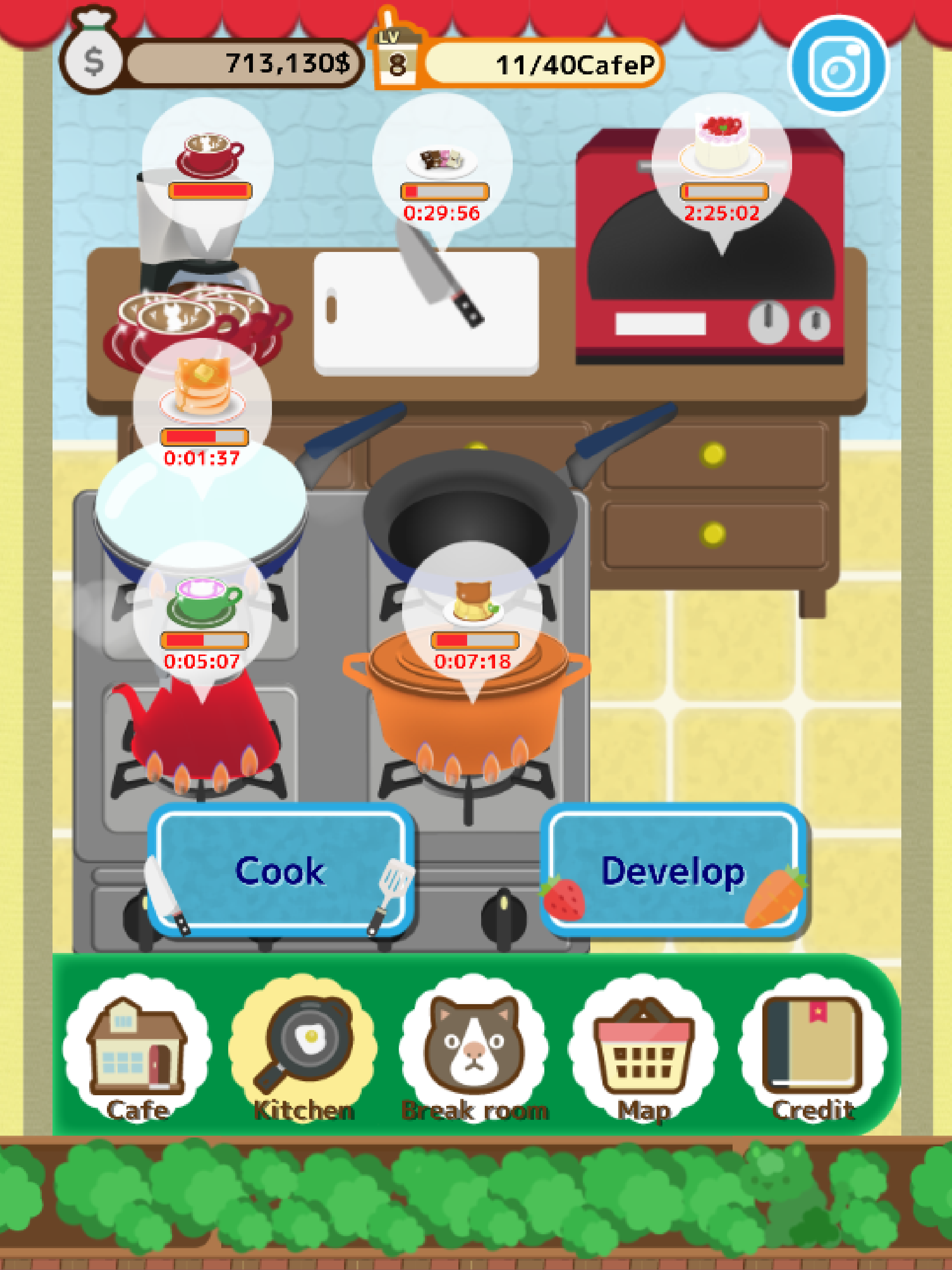 Cute cat restaurant story Game Screenshot