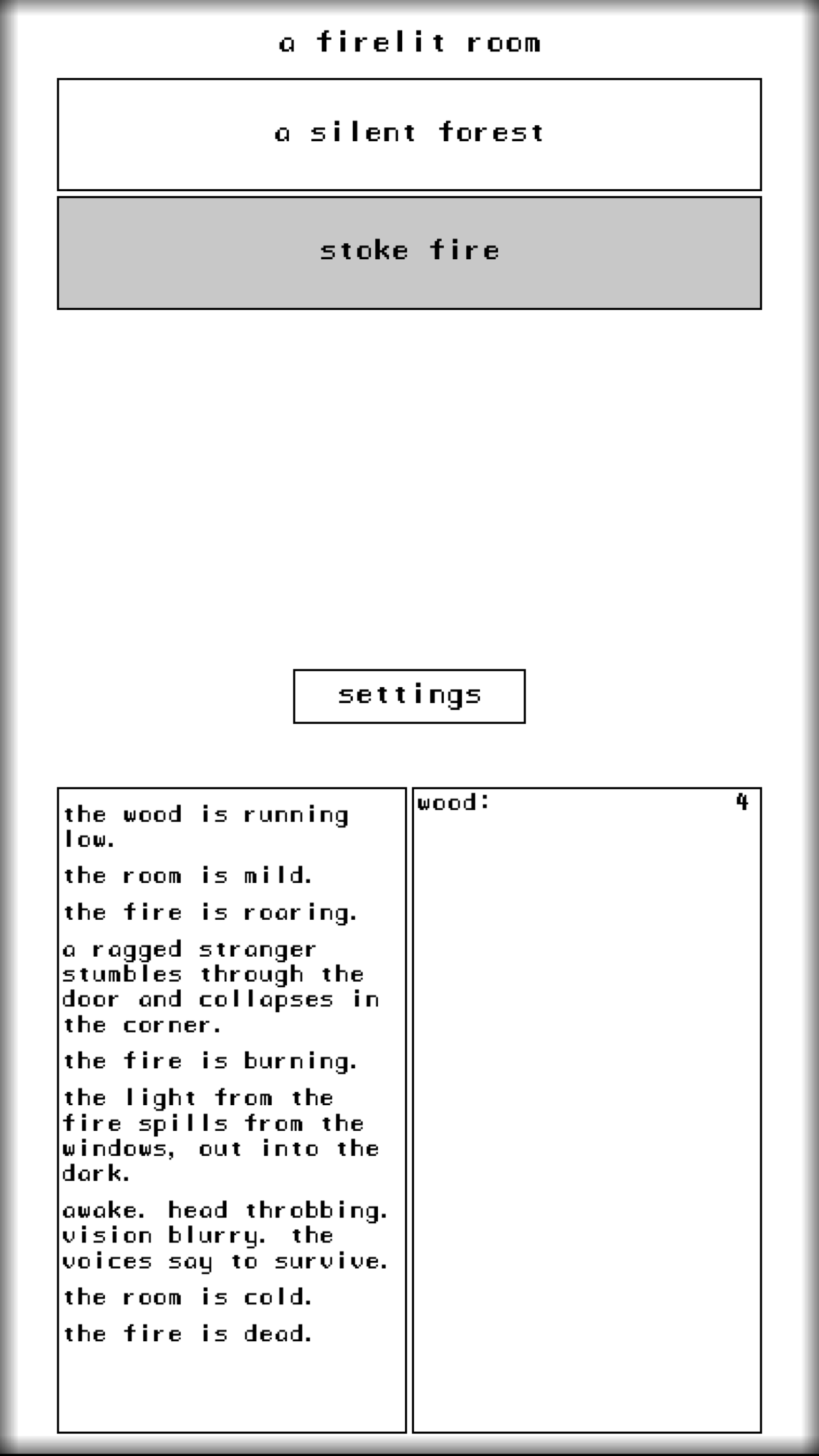 A Dark Room ® Game Screenshot