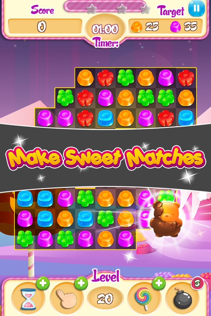 Jelly Crush: Match 3 Puzzle ภาพหน้าจอเกม