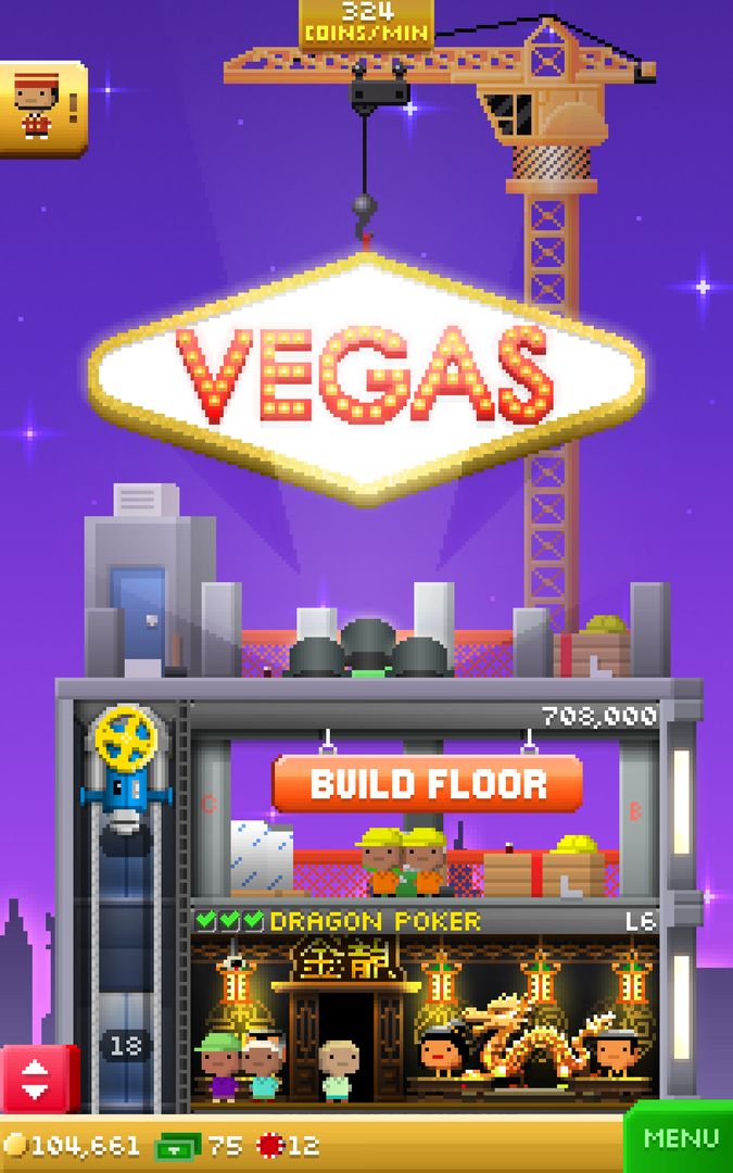 Tiny Tower Vegas ภาพหน้าจอเกม
