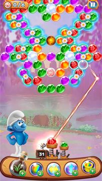 Captura de Tela do Jogo Os Smurfs: Bubble Shooter