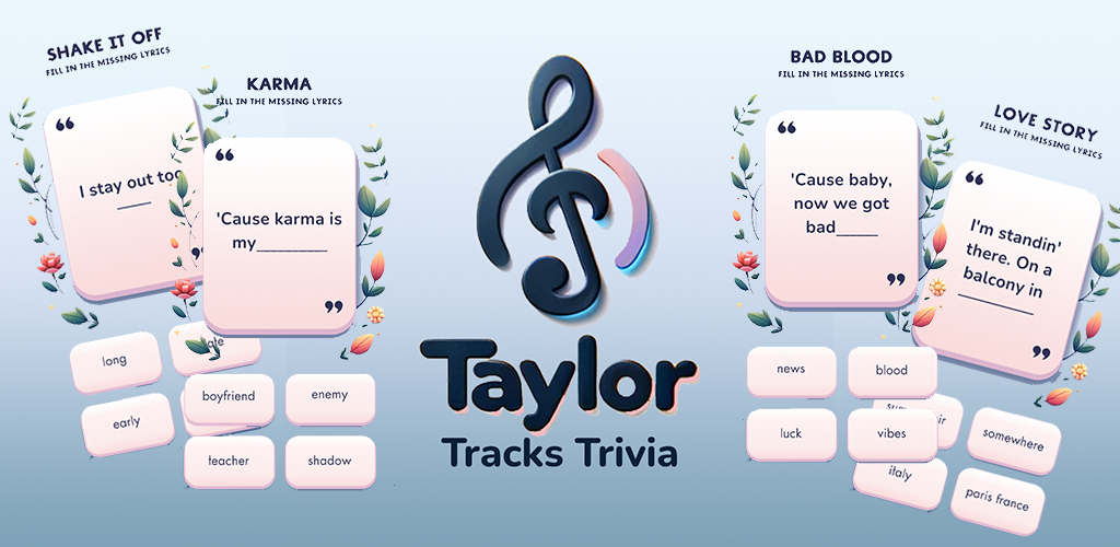 Banner of Taylor Swift Tracks Trivia 