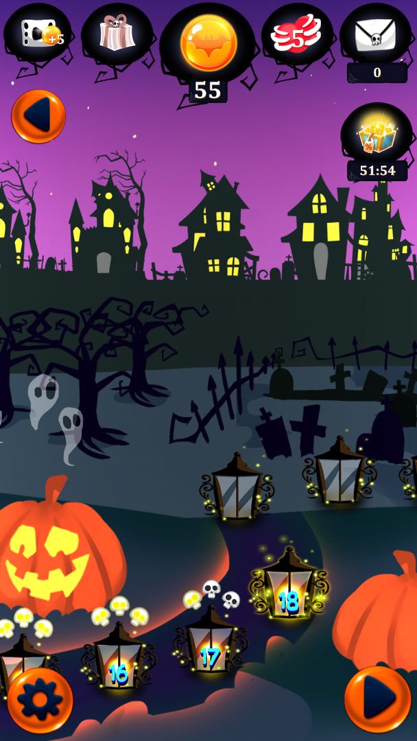 Screenshot of Solitaire Halloween Game