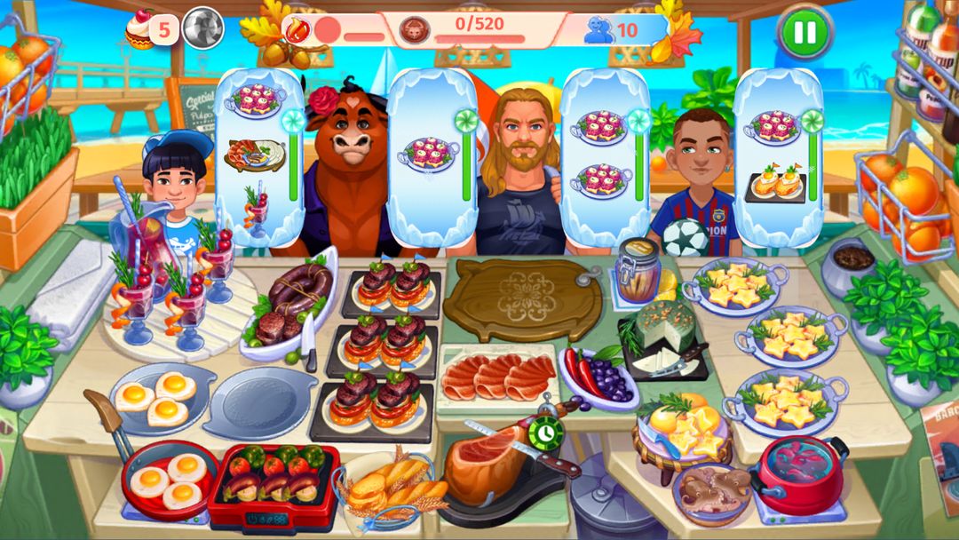 瘋狂大廚：餐廳遊戲遊戲截圖