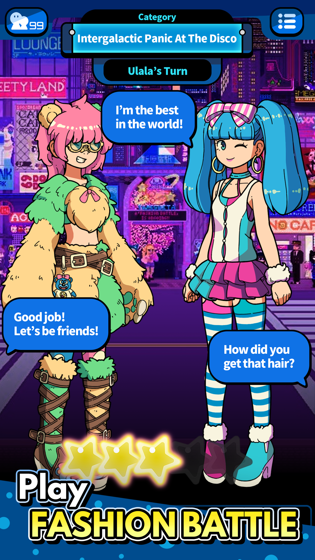 Galaxxy Idols : 装扮与时尚比赛 遊戲截圖