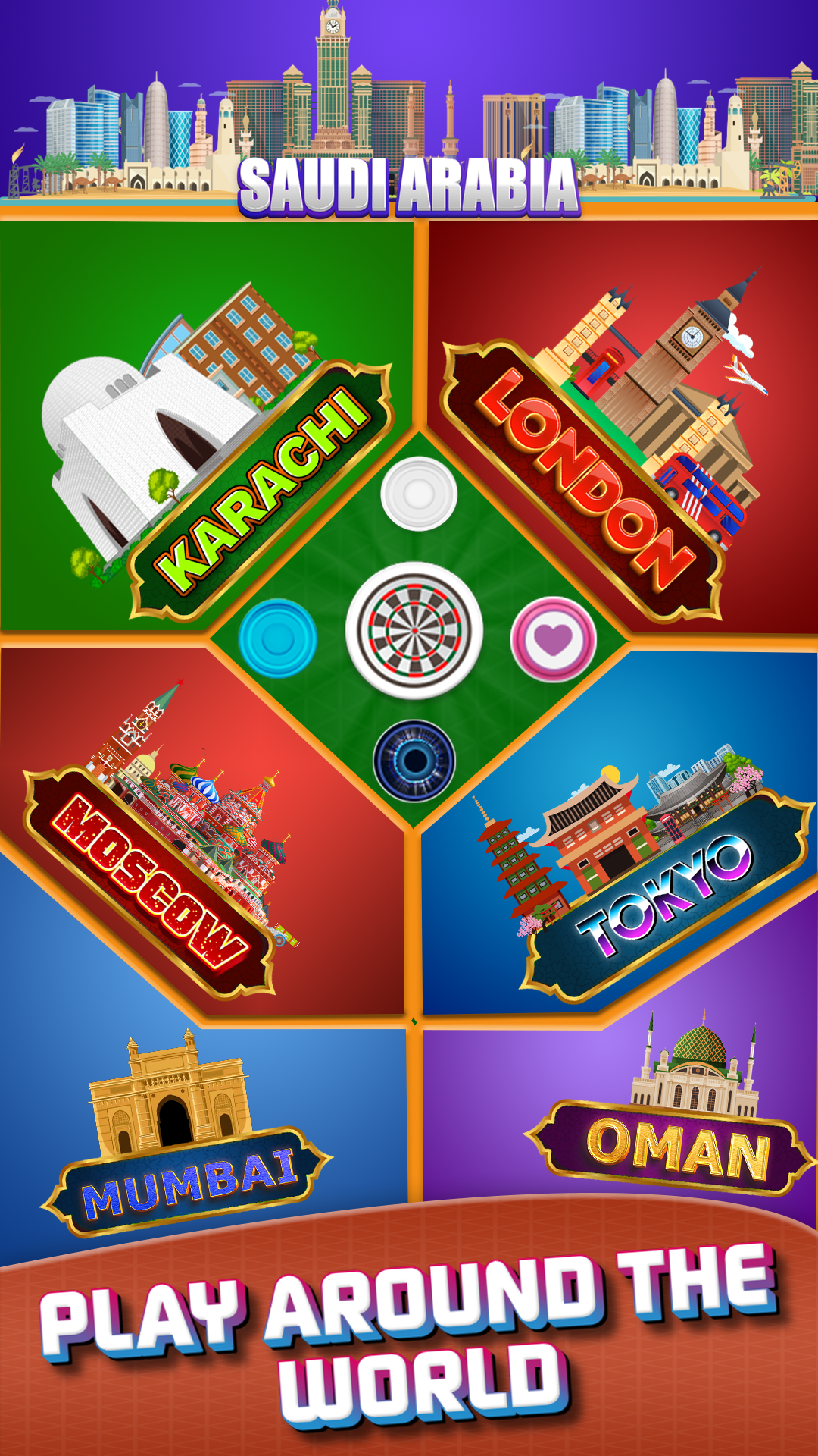 Captura de Tela do Jogo Royal Carrom Board・Disc Pool