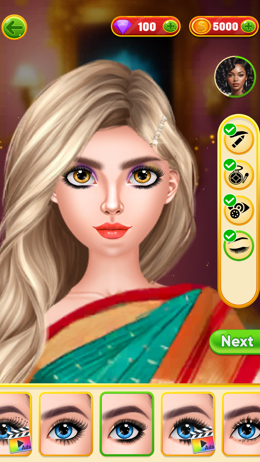 Cuplikan Layar Game Indian Wedding Dress up Makeup