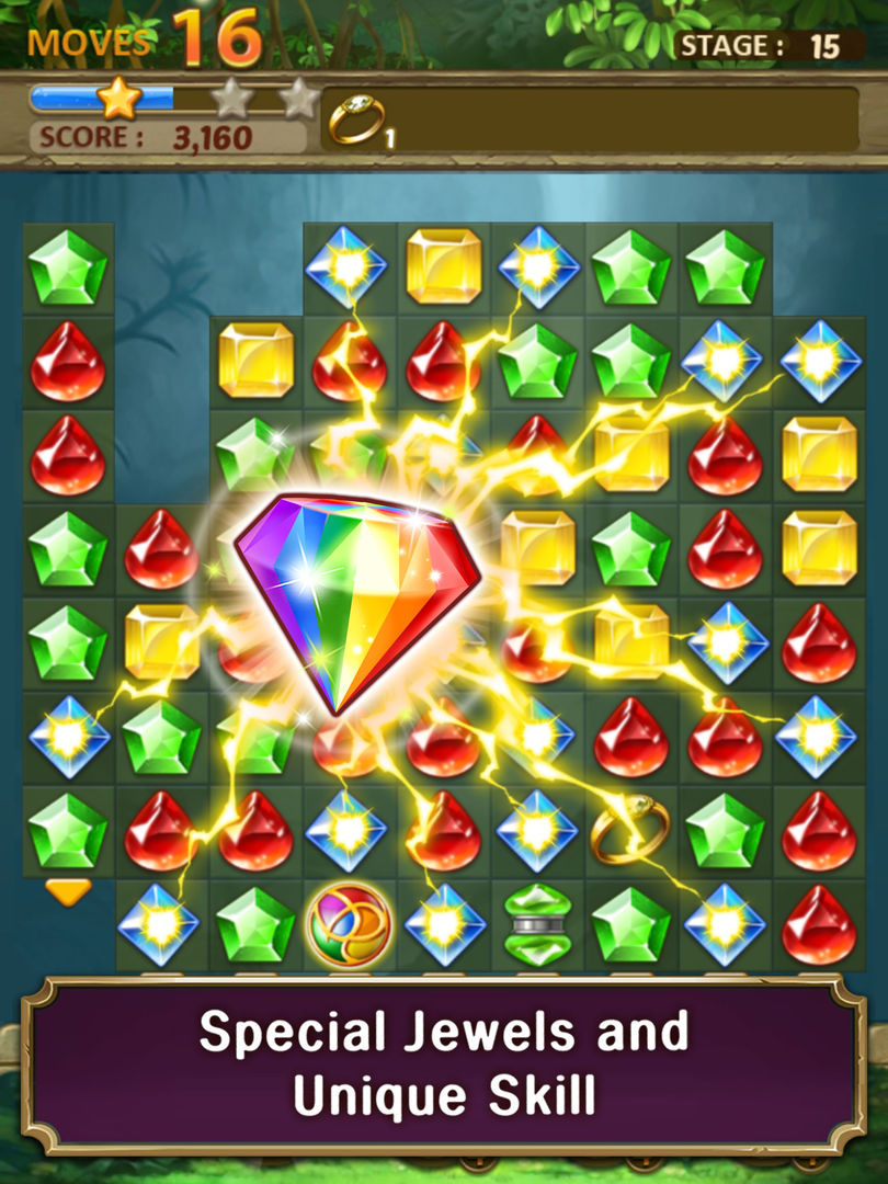 Screenshot of Jewels Jungle : Match 3 Puzzle
