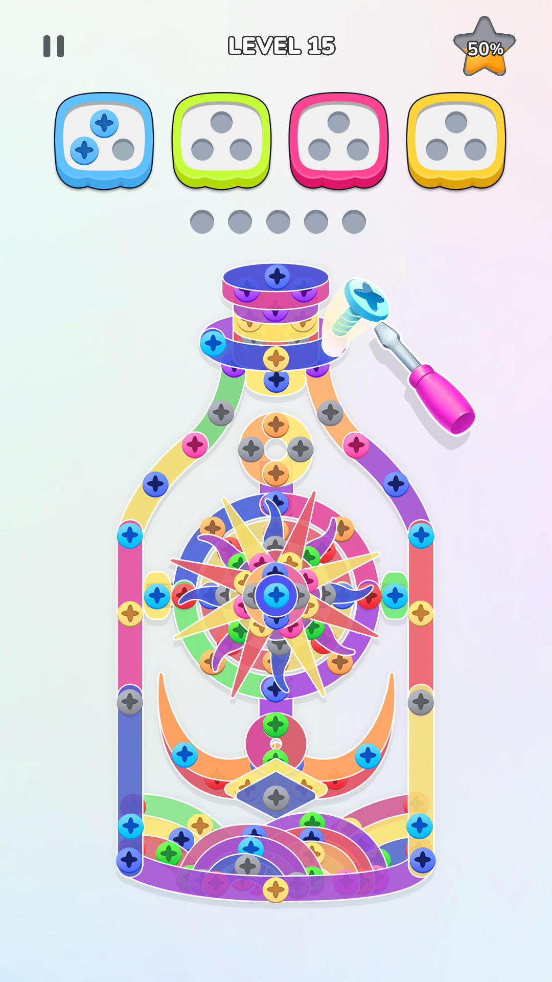 Unscrew Nuts Sort: Pin Puzzle Game Screenshot