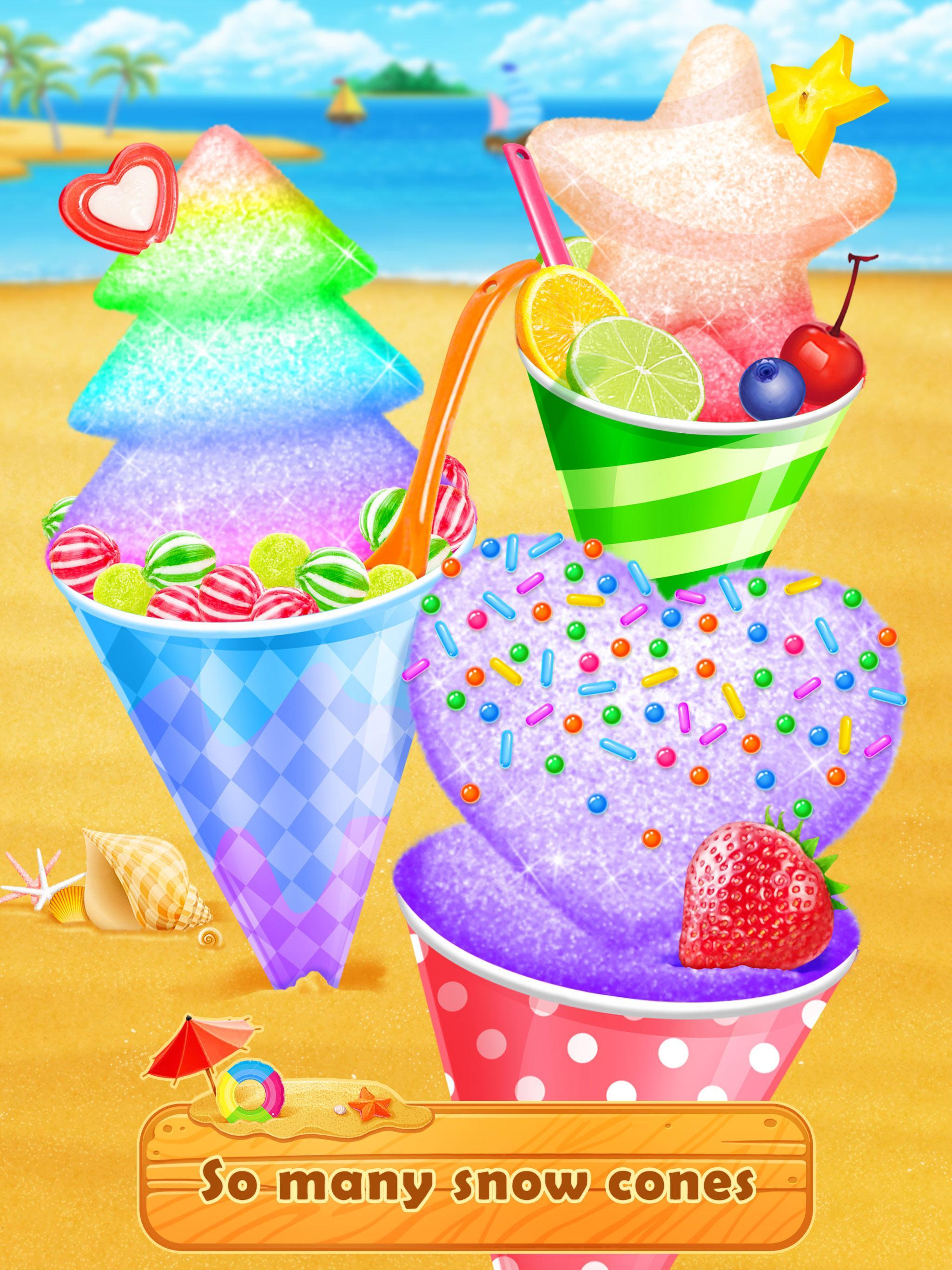 Summer Icy Snow Cone Maker Game Screenshot