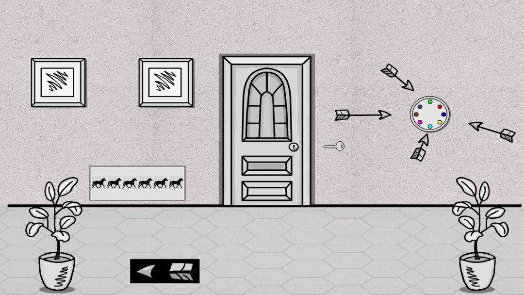 Screenshot of Escape From Black And White Abode Room