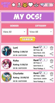 Rate My OC Game Screenshot