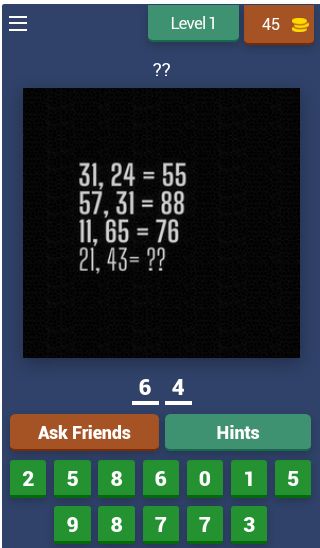 Math Riddles and Puzzles Game Screenshot