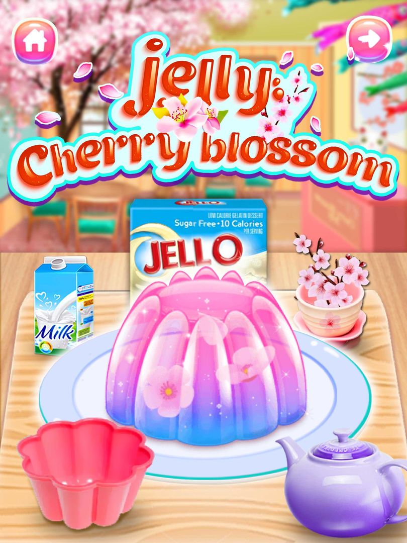 Rainbow Unicorn Cherry Blossom Jello - Girl Games 게임 스크린 샷