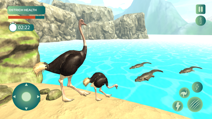 Captura de Tela do Jogo Flapless Flight Ostrich Game