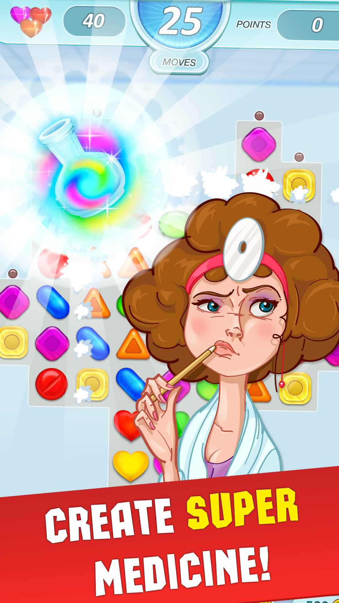 Interns: Match 3 Game Screenshot