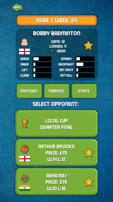 Badminton Manager Game Screenshot