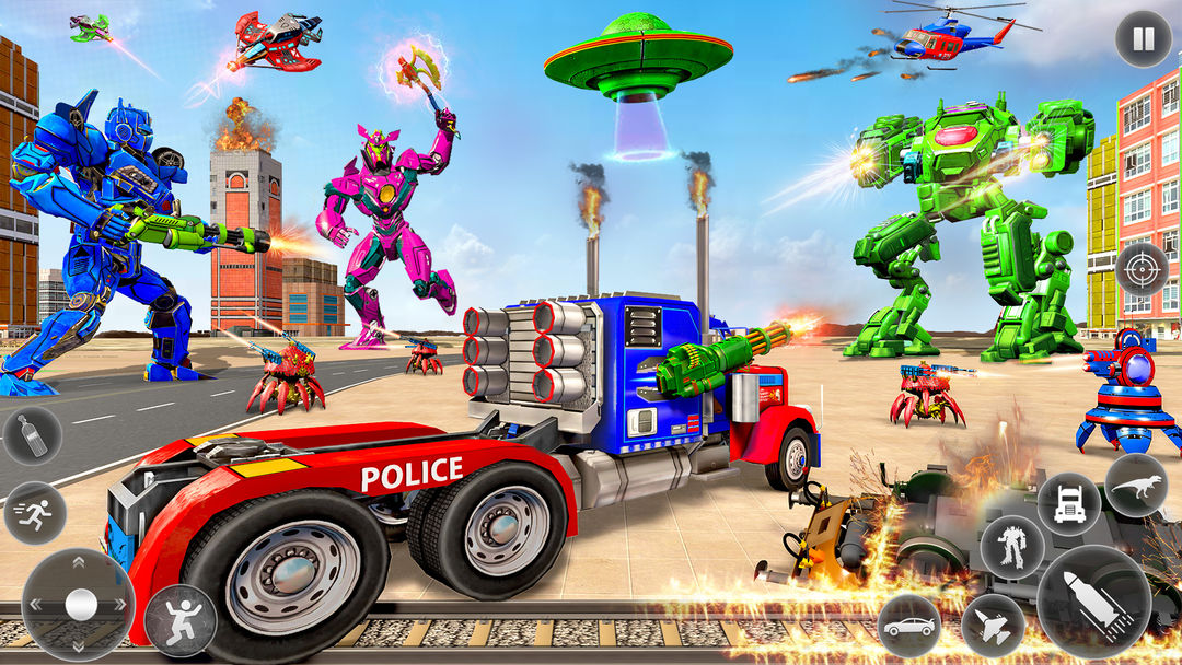 경찰 트럭 로봇 게임 게임 스크린 샷