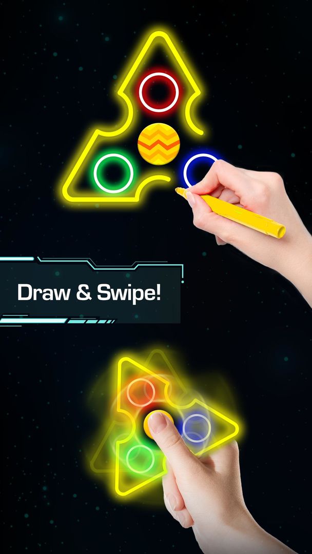 Draw Finger Spinner 게임 스크린 샷
