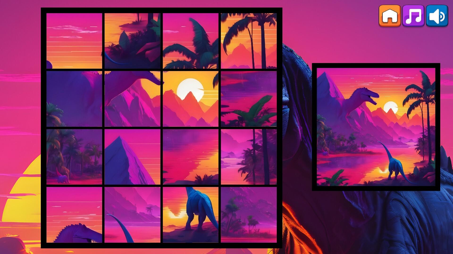 OG Puzzlers: Synthwave Dinosaurs screenshot game