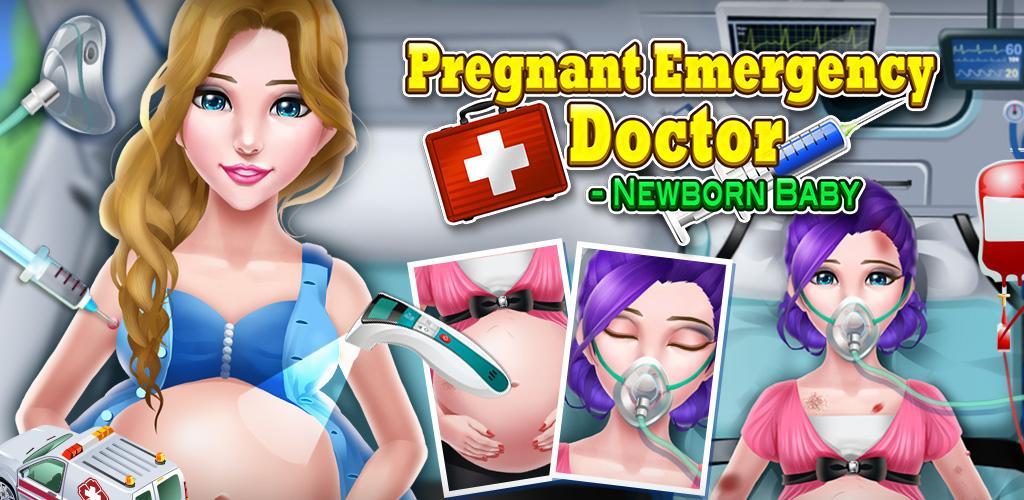 Banner of médico de emergencia embarazada 